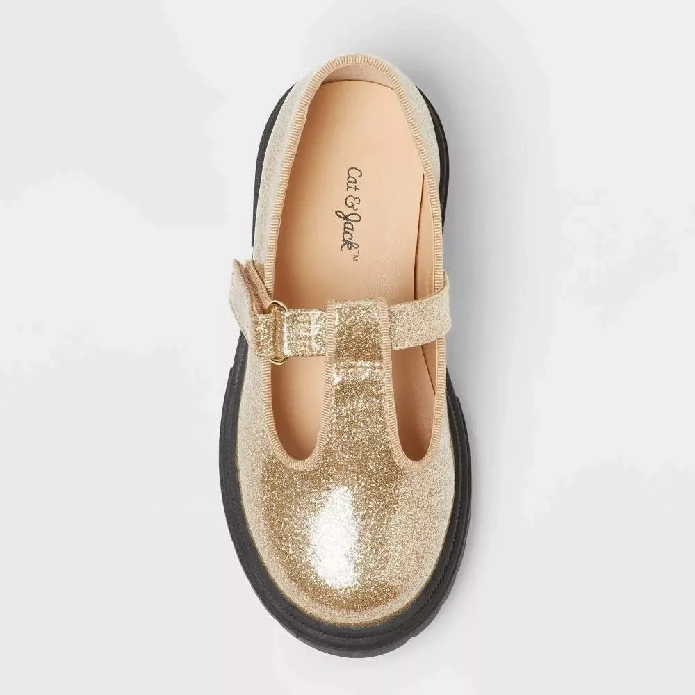 Toddler Girl Wende Mary Jane Flats by Cat‎ & Jack Gold Size 6 New With Tags